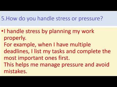 #Top Interview Question: How Do You Handle Pressure?
