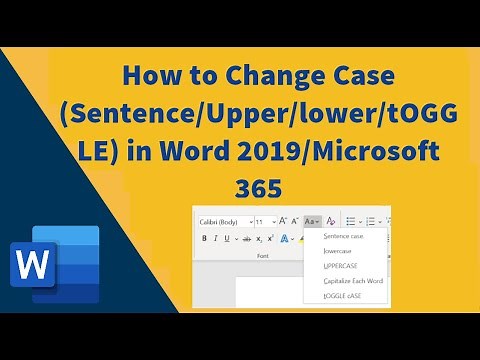How to change sentence case in Word 2019
