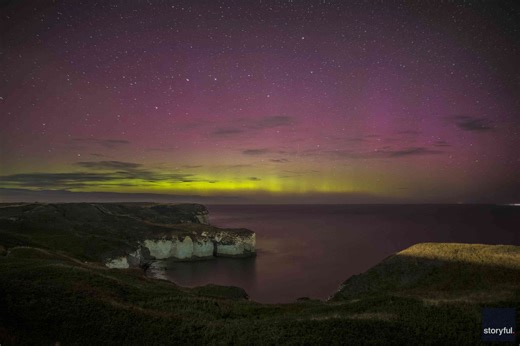 Northern Lights Dazzle Near English White Cliffs