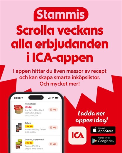 📲 Upptäck hur enkelt det är att handla godare med ICA-appen! Få full koll på alla erbjudanden och inspireras av smarriga recept direkt i mobilen ✨🍽️ Ladda ner ICA-appen 👉 https://www.ica.se/appar-och-tjanster/appen-ica/ | ICA Supermarket Lycksele
