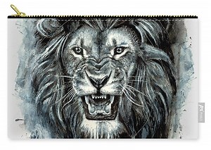 Lion For Apperal Zip Pouch by Michael Volpicelli