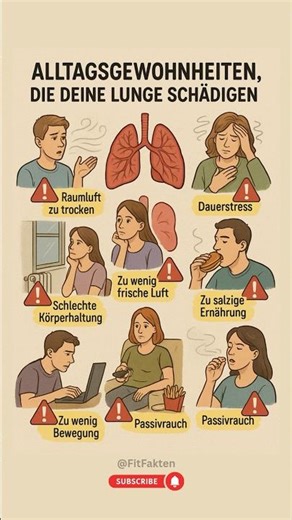 Diese Alltagsgewohnheiten schädigen deine Lunge 😳🚬 | Vermeide DAS! #FitFakten