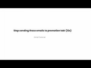 Gmail Tips: Stop sending these emails to promotion tab! (12s)