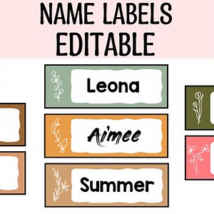 Printable Fall Name Labels, Autumn Classroom Labels, Fall Name Posters, Editable