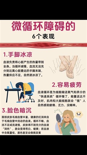 微循環▪️生命之环 ❤ 什么是微循環❓血管不通怎么改善⁉️ 有没有总觉得手脚冰凉捂不热❓ 或者稍微动一下就累❓ 这是身体在提醒你——微循環障碍❗ 今天一篇给你讲明白❗ 微循環障碍的6⃣大表现▪️ #微循環 #健康知識分享 #健康知識 若有侵权，请联系删除。 | Irenne Wong