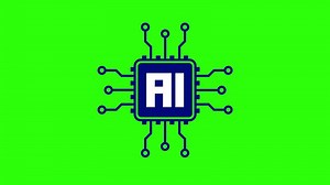Download Artificial Intelligence, AI Icon Symbol on Green Background for free