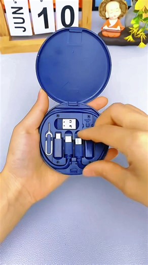 Multifunctional data cable storage box.#3c #mobileaccessories