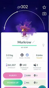 Decided to evolve my shiny shadow Murkrow. Good decision? #pokemon #pokemongo | Four Ninja Toads