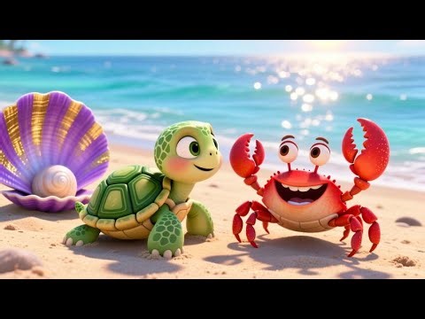 Baby Turtle Crawls So Slow 🐢💛 Cute Slow & Steady Kids Song | Gentle Animal Rhyme