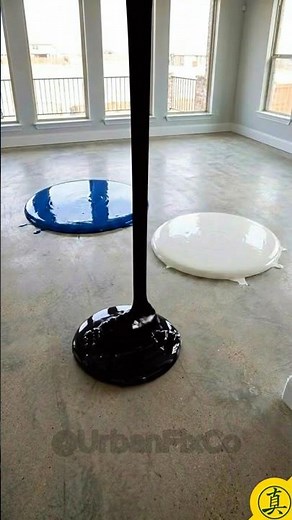 Midnight Blue Marble Epoxy Floor in Modern Sunlit Living Room ✨