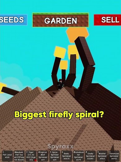 Me growing biggest Firefly Spiral #growagarden #roblox