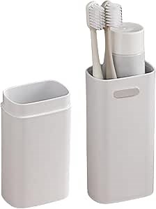 Toothbrush Travel Case,Compact Toothbrush Case with Ventilation Hole, Small White Travel Toothbrush Holder Portable Oral Toothpaste Cover Container Tools Organizer for Traveling, Camping, School, Home