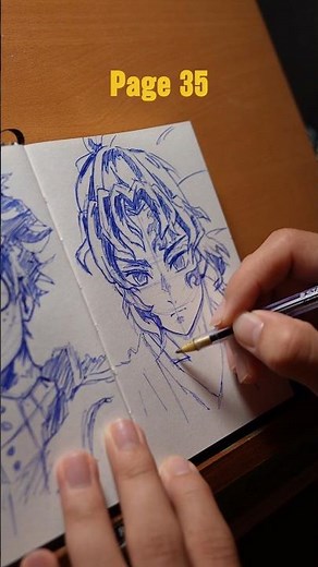Drawing Yorichii from Demon Slayer with a ball pen! #cinematicart #yoriichi #kimetsunoyaibaart