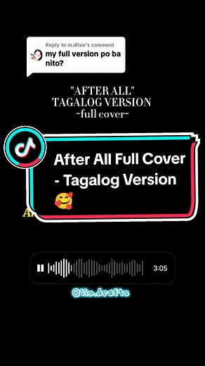 After All - Tagalog Version Full Cover Song
