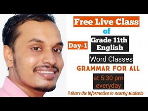 Day-1 Live Class For Class 11 n All. Word Classes.