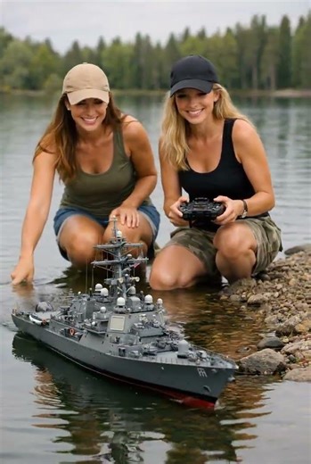 Women vs Remote Control Warship Challenge 🚢🔥#rcship #warship #rcboats #WomenVsRc#boatlovers #rcmodel