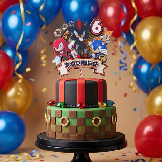 Shadow the Hedgehog 3D Shaker Cake Topper | Custom Sonic Party Decor | Edgy Black & Red Birthday Centerpiece | Personalized Boy Gift - Etsy