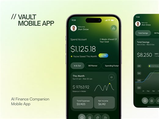 Vault — AI Finance Companion Mobile App UI UX Design