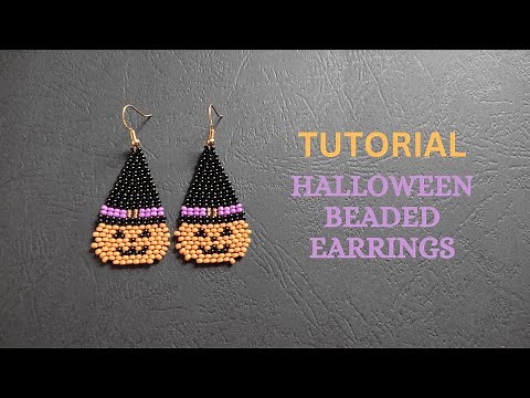 DIY Pumpkin Beaded Earrings, Seed Bead Halloween Earrings Tutorial