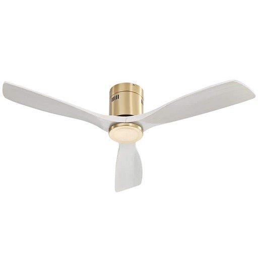 Check The Home Depot's Q&A Before Buying: LINJO 52 in. Indoor Gold Reversible DC Motor 6 Speeds Ceiling Fan with Remote Control, Solid Wood Fan Blade