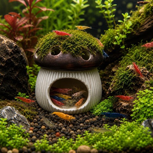 Shrimp Cave Aquarium Cave Ceramic Mushroom Hide, Shrimp Breeding Hide, Fish Tank Shelter, Betta Shrimp Decor - Etsy