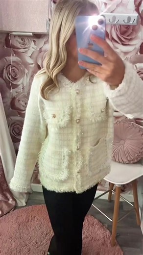 It’s giving classy & it’s giving quality 😍 New Premium Quality Tweed Cardigans In Stock (more styles also available) #envyclothingleeds #boutique #boutiqueclothing #outfitinspo #tweed