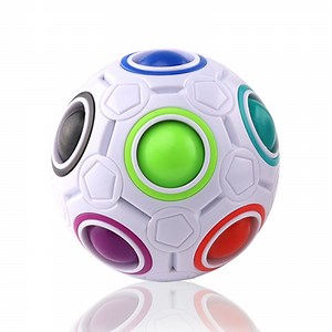 [Hot Item] Magic Rainbow Puzzle Ball, Stress Relife Magic Ball Brain Teaser Game Fun Fidget Toys for Children Teens Adults White Color