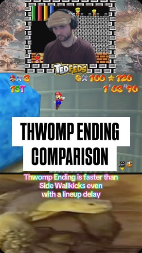 Stomp the Thwomp ending comparison #retro #nintendo #game #speedrun #supermario | TedFeds