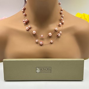 Honora Pink Cultured Pearl Illusion Necklace – Multi-Strand Elegant Design