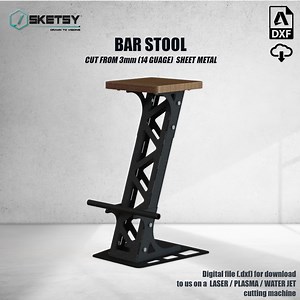 Bar Stool Industrial Style Digital Dxf File - Etsy