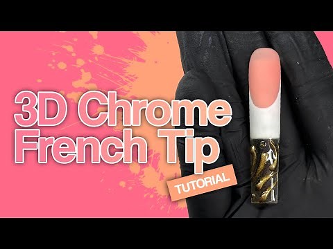 3D Chrome Gold French Tip - Elegant Nail Art Tutorial 💛💅