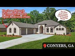 Living In Conyers, GA | No HOA | Custom-Built Ranch Estate | 3-Car Garage | Atlanta New Homes