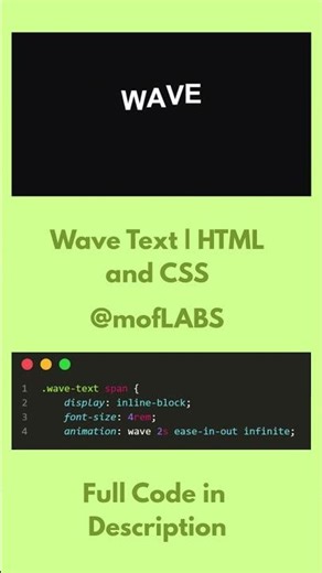 Wave Text | HTML | CSS | mofLABS #css #html #code