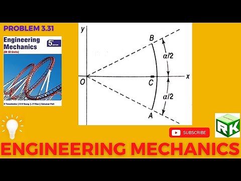 Engineering Mechanics, Problem 3.31, Timoshenko, Centroid, Center of Gravity, circular arc