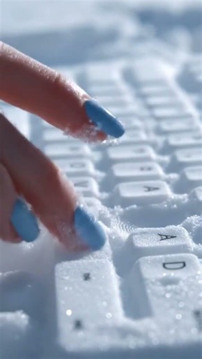 Typing in Snow? ❄️ Frozen Keyboard ASMR ⌨️ #Shorts
