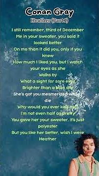 (Part 1) Conan Gray - Heather (Lyrics) #ConanGray #Heather #lyrics