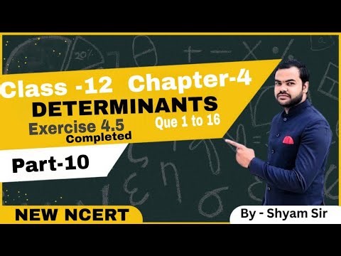 Chapter 4 Determinants | Exercise 4.5 I Determinants NCERT Solutions I New NCERT solutions Class 12