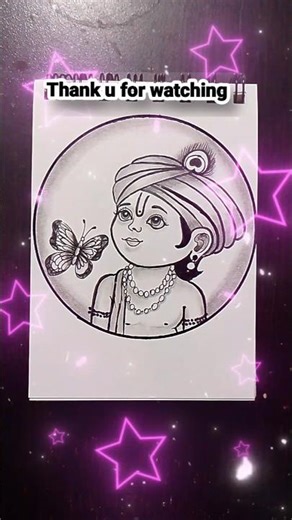 Cute Baby Lord Krishna Drawing 🦋 Easy Pencil Sketch | Step by Step Art Tutorial#shorts #drawing