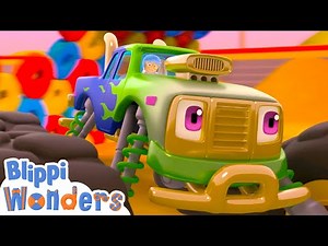 Blippi's Monster Truck Adventure - Blippi Wonders | Kids Cartoons | Party Playtime!