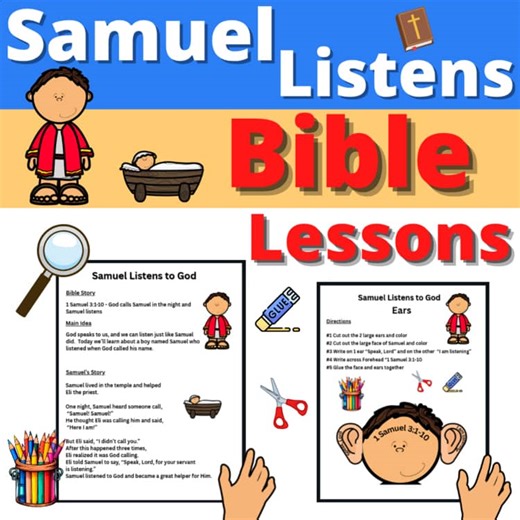 Samuel Listens Bible Lesson for kids Crafts Preschool Kindergarten age