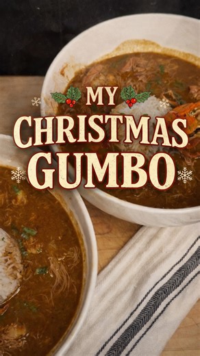 Uncle Dibbz on Instagram: "Creole seafood gumbo. 🦀 My Christmas staple ⬇️ • Build a seasoned chicken broth with the trinity and blue crab • Remove chicken and crab, reserve broth • Make a dark roux slowly until deep brown • Fry okra with vinegar to reduce slime • Add roux, sausage, okra, chicken, and crab back to broth • Simmer low and slow for several hours • Finish with shrimp and serve over rice #cooking #asmr #gumbo"