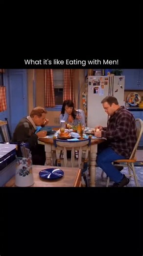 𝘂𝗿𝘀𝗰𝗿𝗼𝗹𝗹𝗺𝗮𝘁𝗲🧃 on Instagram: "The scene starts with Carrie Heffernan (Leah Remini) sitting at the dining/kitchen table, which is piled with plates of food, drinks, and typical messy family meal setup. She's holding a fork, staring down at her plate or the table with a look of mild frustration, annoyance, or "here we go again" exasperation—classic Carrie vibe when dealing with Doug's antics. It then cuts to shots featuring Kevin James (Doug): close-ups of his face in that signature ov