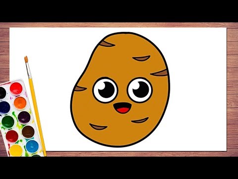 Potato Drawing Easy Step by Step