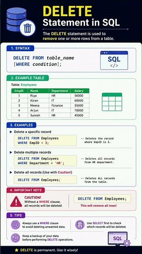 Delete Statement in Sql💻 #datascience #dataanlysis