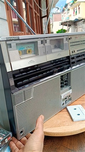 Multi Function HiFi stereo Sharp GF-555STF big sound recorder Dual cassette player#viral stereo