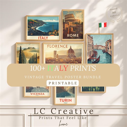 100+ Italy Vintage Travel Posters, Printable Wall Art Bundle, Rome Venice Florence Tuscany, Digital Download Gallery Wall Decor, Instant PDF - Etsy