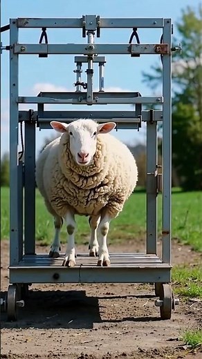 Automatic sheep shearing machine demonstration