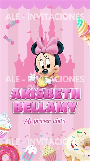 MINNIE MOUSE invitación de cumpleaños #minnieinvitation #minniecandyland #minniecandylandparty #minniemouseparty #minniemouse #videoinvitacion #invitaciones #tarjetadecumpleaños