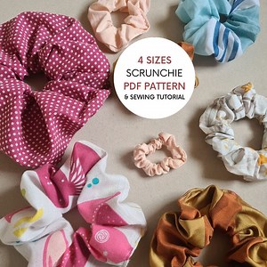 4 Sizes of Scrunchie | PDF Sewing Pattern & Tutorial | Instant Digital Download | Quick Hairband Pattern | Easy Beginner Project | 4 in 1 - Etsy Canada