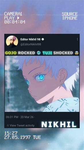 gojo rocked 🥶 tuji shocked 🤯 #jujutsukaisen #jjk #gojo #shorts #tuji #amv